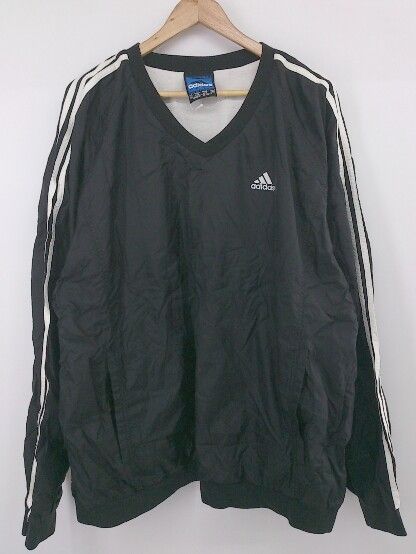 adidas アディダス トレーニング スポーツ ライン 長袖 プルオーバー トレーナー サイズ2XL ブラック メンズ P 【1308040019297】
