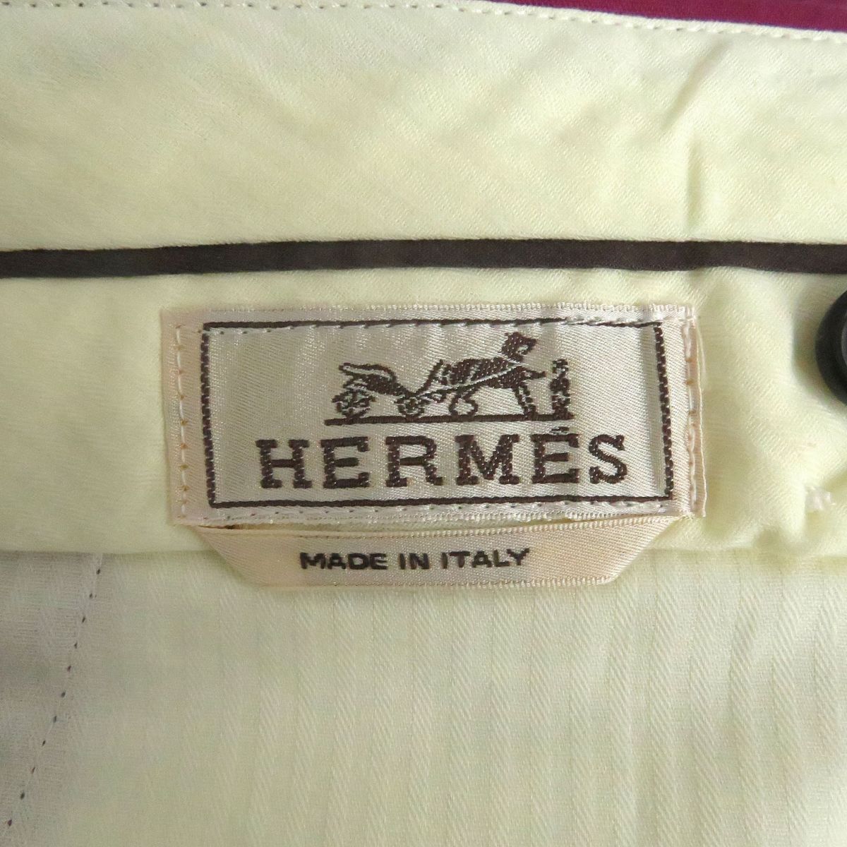 HERMES メンズコットンパンツ Made in Italy幾つになっても履くことのでき