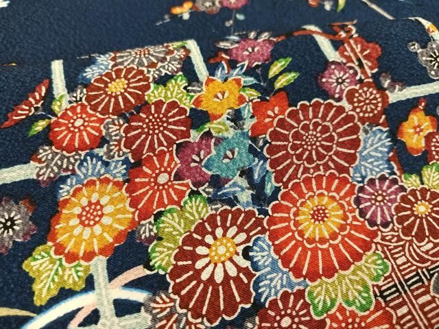 平和屋着物●上質な小紋　型染め　花蝶文　さが美扱い　正絹　逸品　CAAZ3246yc 平和屋着物□上質な小紋 型染め 花蝶文 正絹 逸品 AAAT5446ph