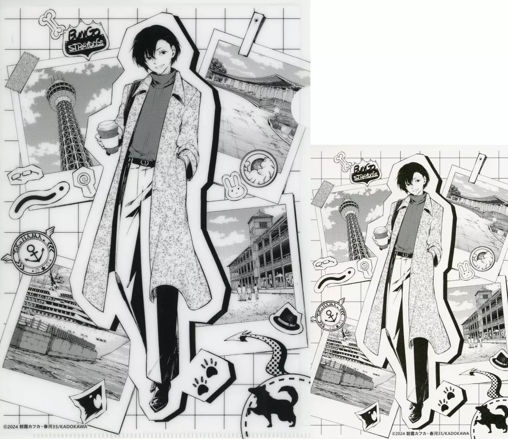 文豪ストレイドッグス　神奈川近代文学館　太宰治　クリアファイル絵はがき　4セット 文豪ストレイドッグス 文スト 神奈川近代文学館 太宰治 クリア