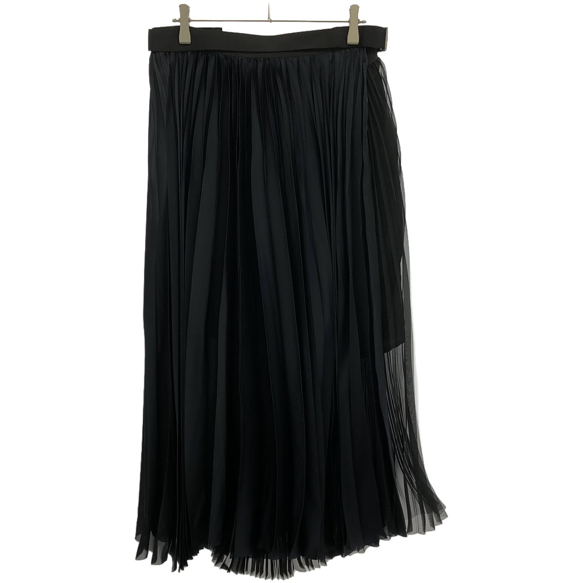 ドゥロワー Drawer ベルベット ロングスカート ギャザー 黒系 ブラック