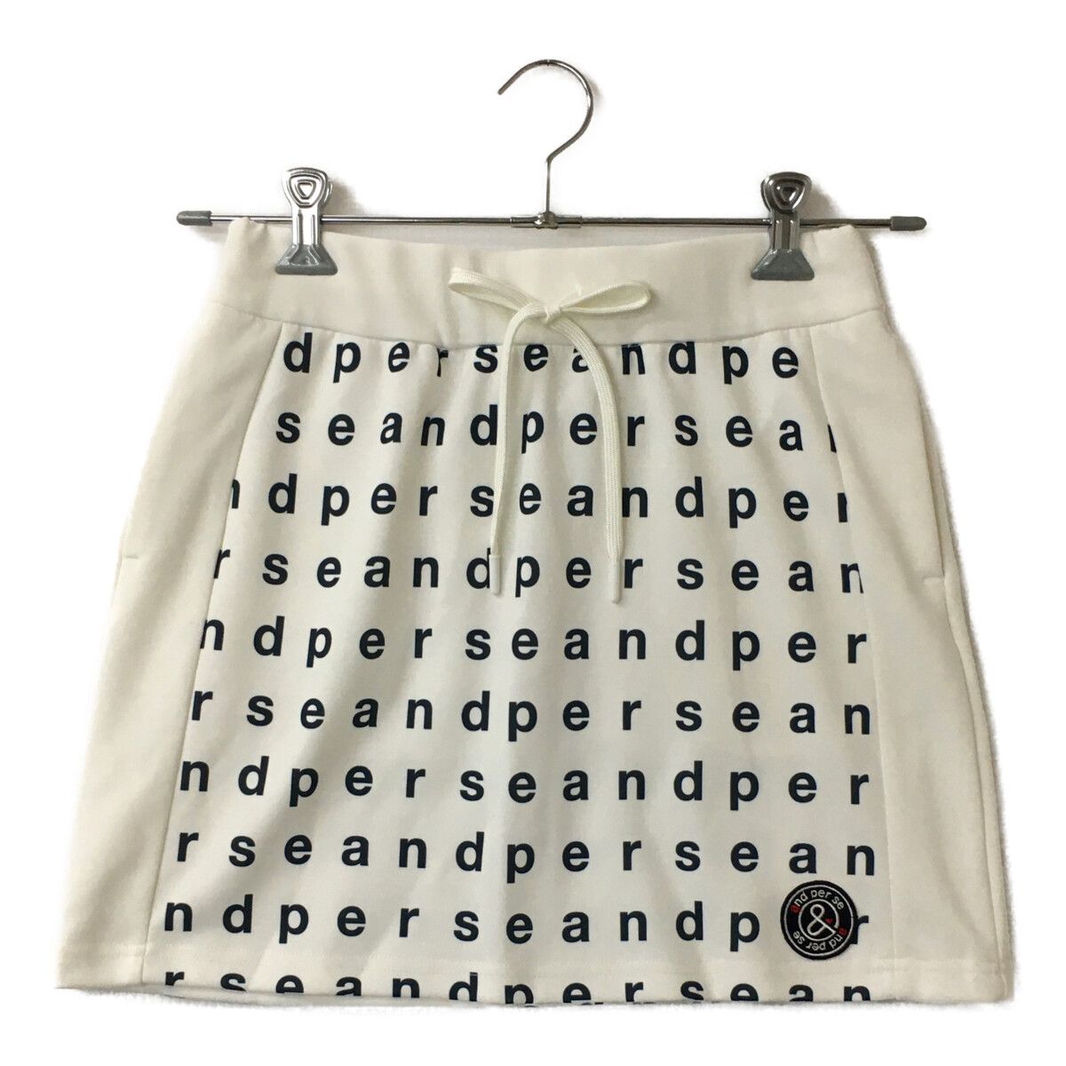 中古 レディース アンパスィ and per se スカート M 白×紺 スウェット