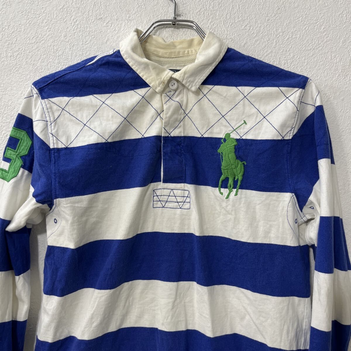 POLO RALPH LAUREN 長袖 ボーダー ラガーシャツ XL ブルー