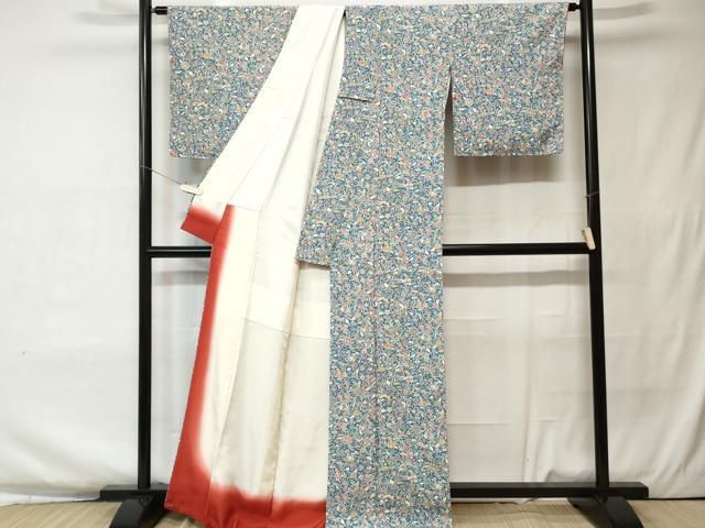 【和】16161o 小紋　枝葉文様　着物 和】16161o 小紋 枝葉文様 着物