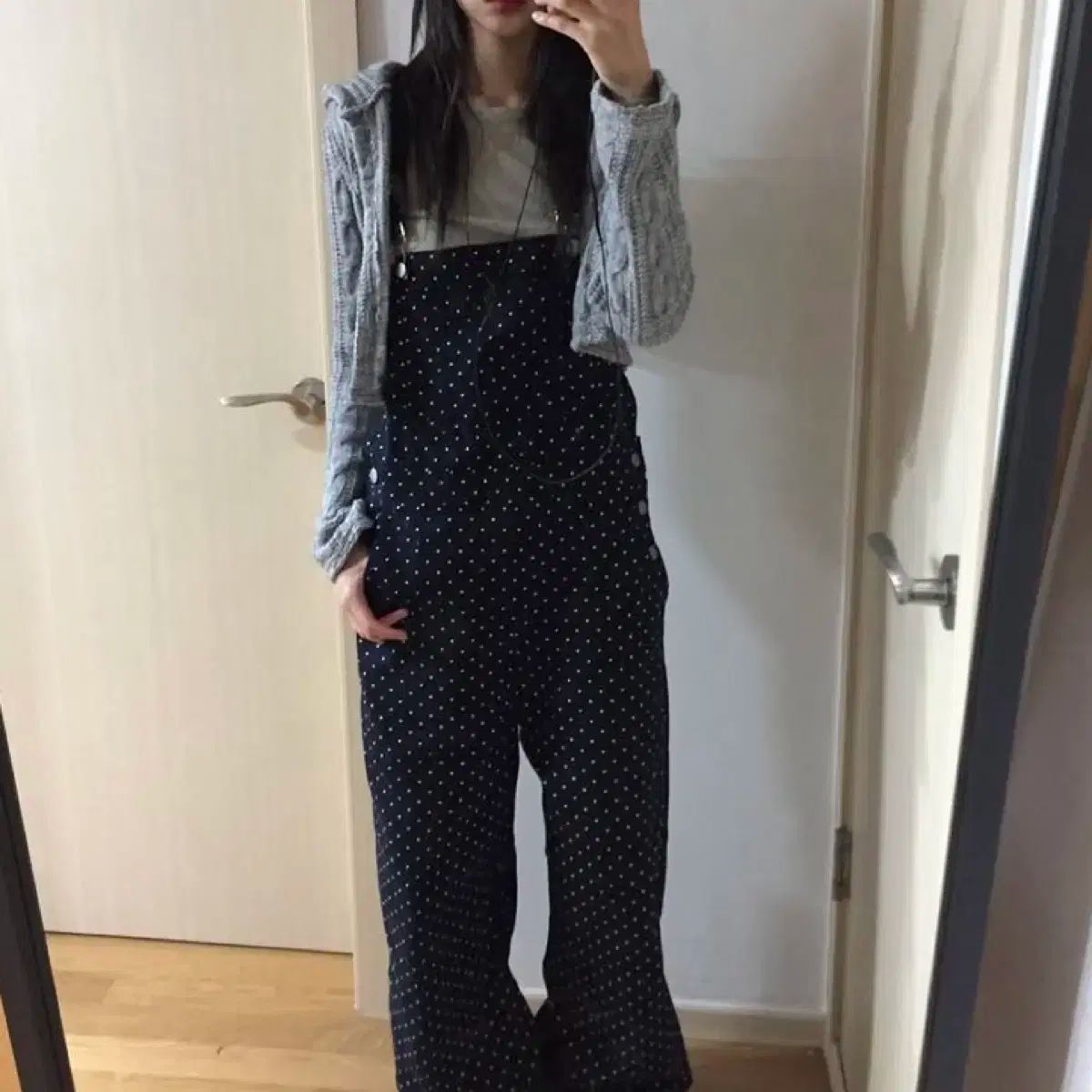 Burberry ネイビー ドット柄 サスペンダー ビンテージ バーバリー