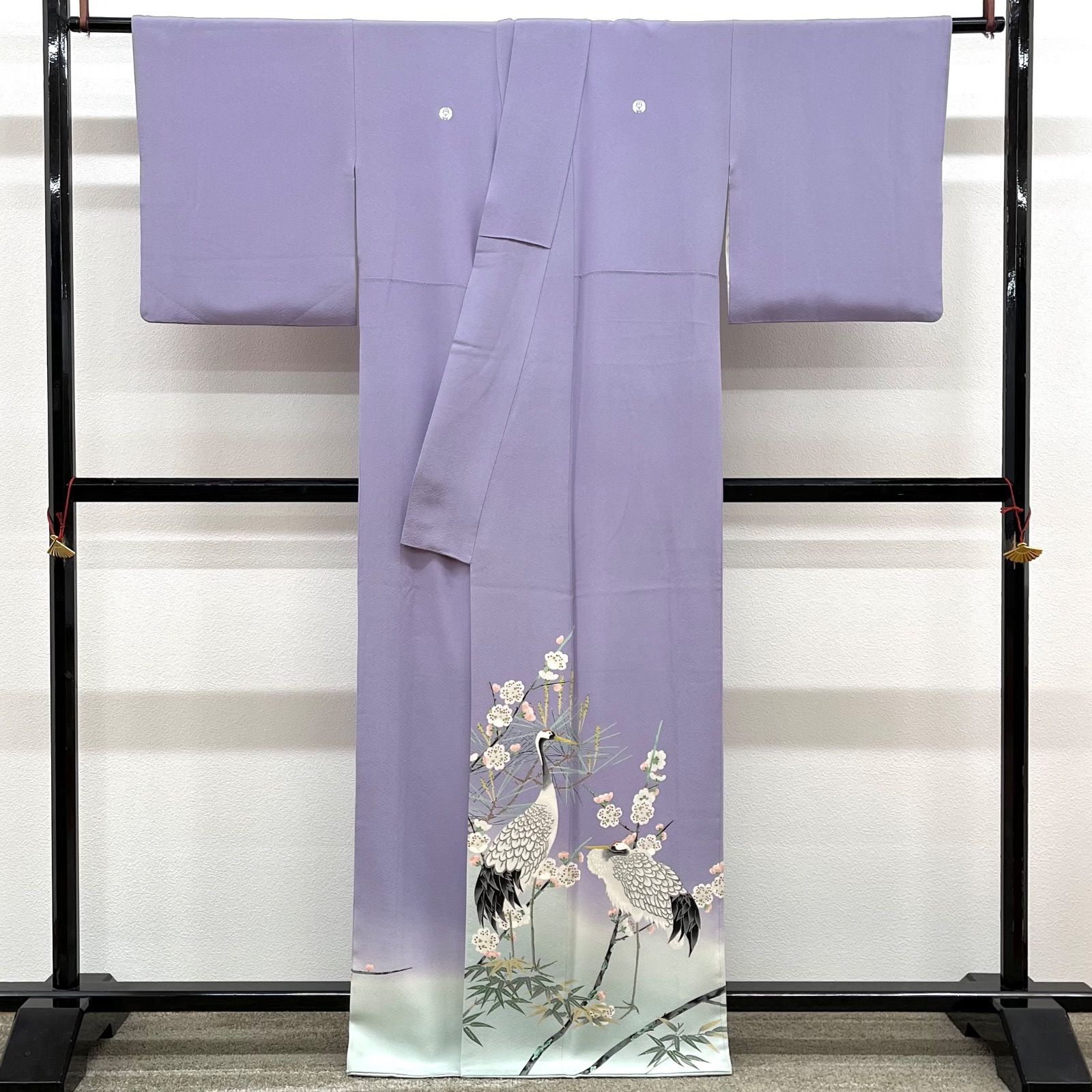 柿本一郎 本加賀友禅 色留袖 松竹梅 鶴 五つ紋 正絹 比翼仕立て A034