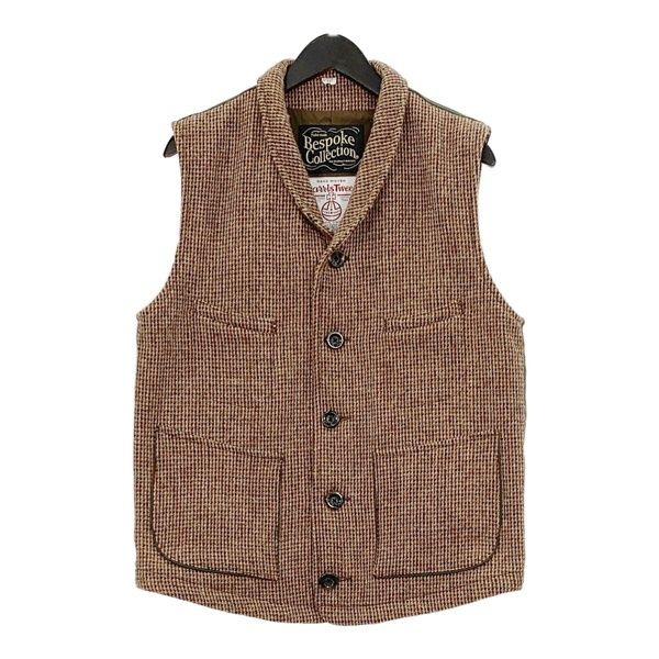HarrisTred×Bespoke Collection ベスト 01279215 前開き チェック柄 
