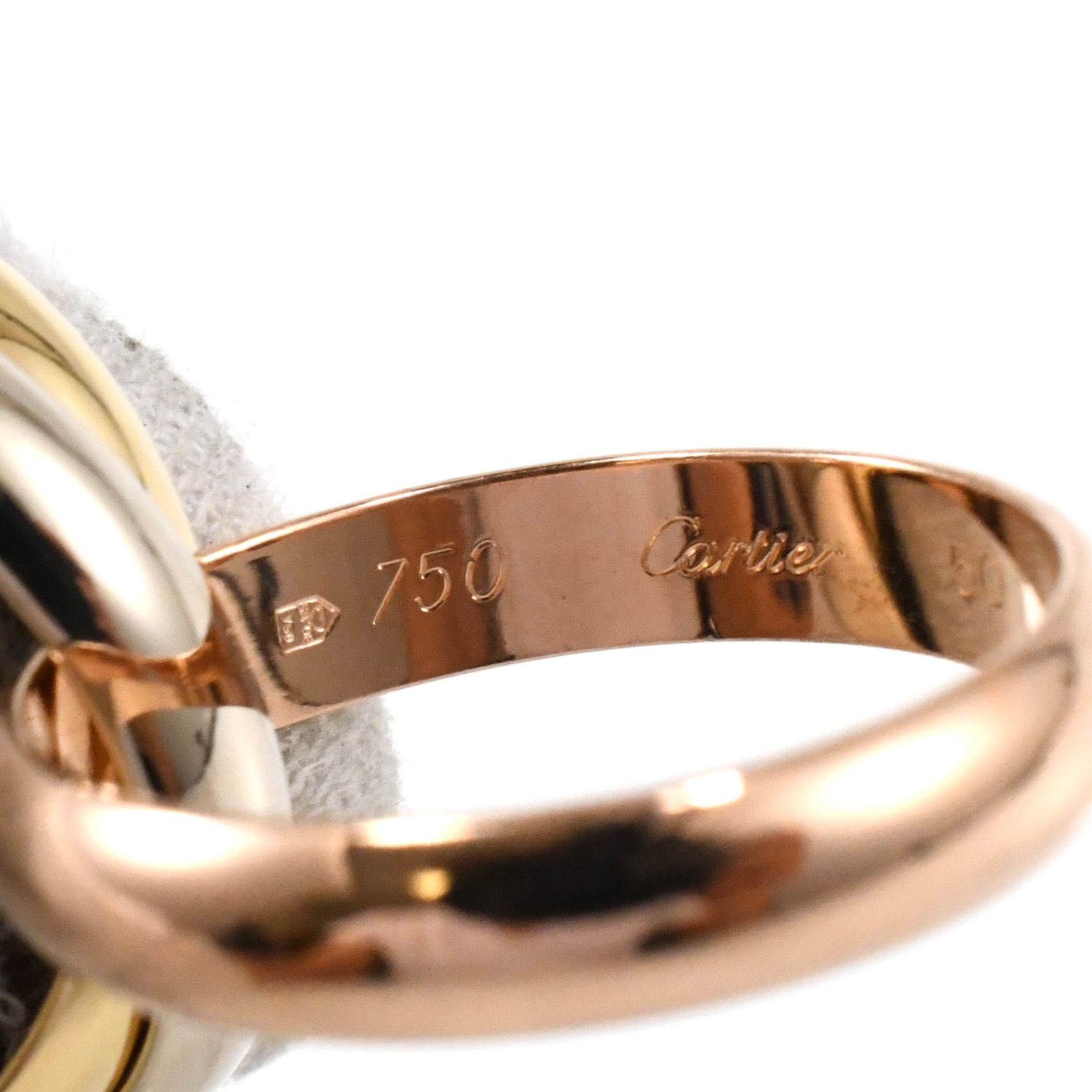美品Cartier トリニティリング　スモールサイズ　50（10号） Cartier トリニティリング スモールサイズ 50（10号） カルティエ