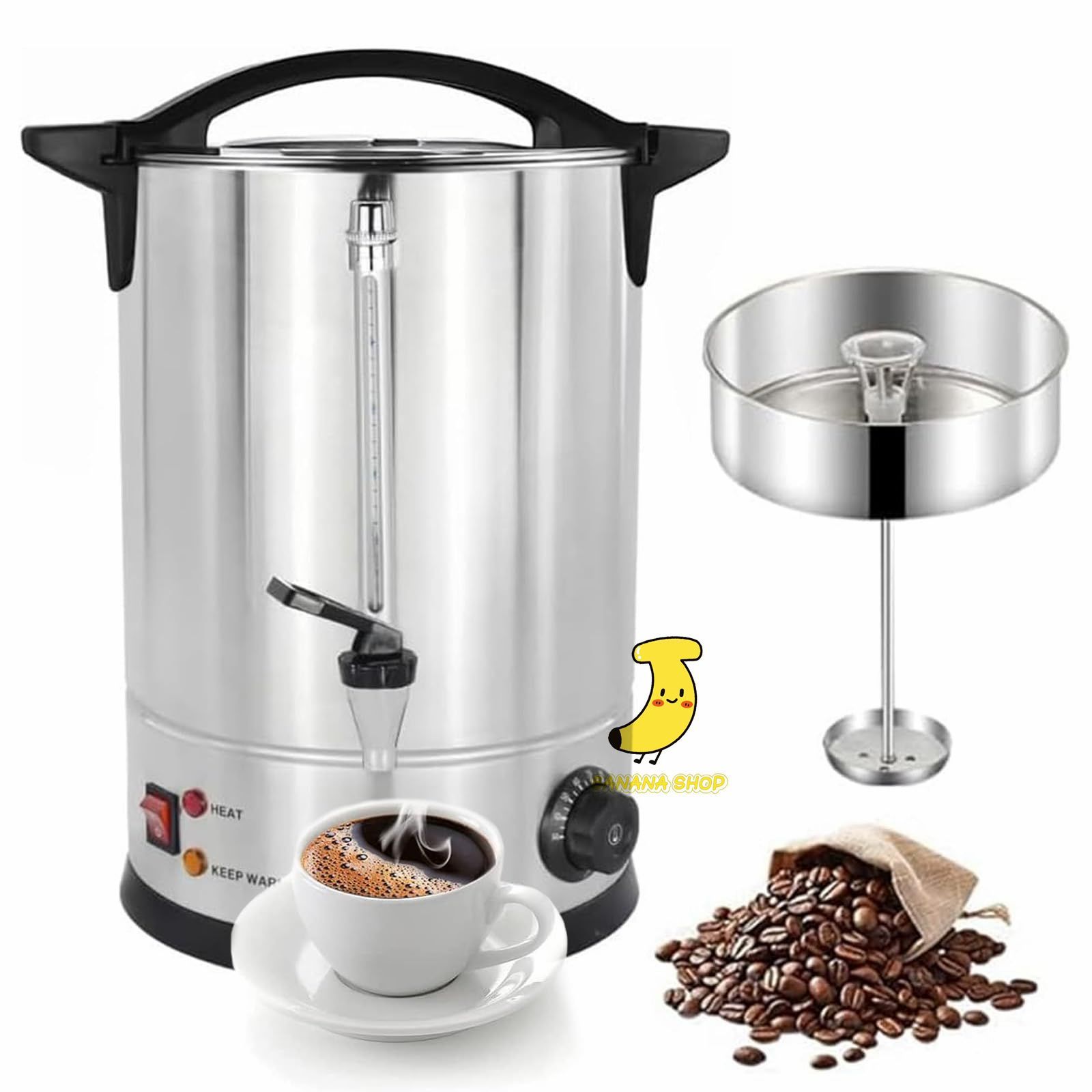 業務用コーヒーバケツ 電気ケトル 湯沸かしポット 電熱保温バケツ 8L ~25L コーヒーポット 30-110℃ 温度調節 ビュッフェ用飲料ウォーマー 保温|保冷用 麦茶ポット コーヒー 花茶 ミルク 果茶 ?茶などを作る 8-45L WWW_SKLAD-KIRPICHA_RU