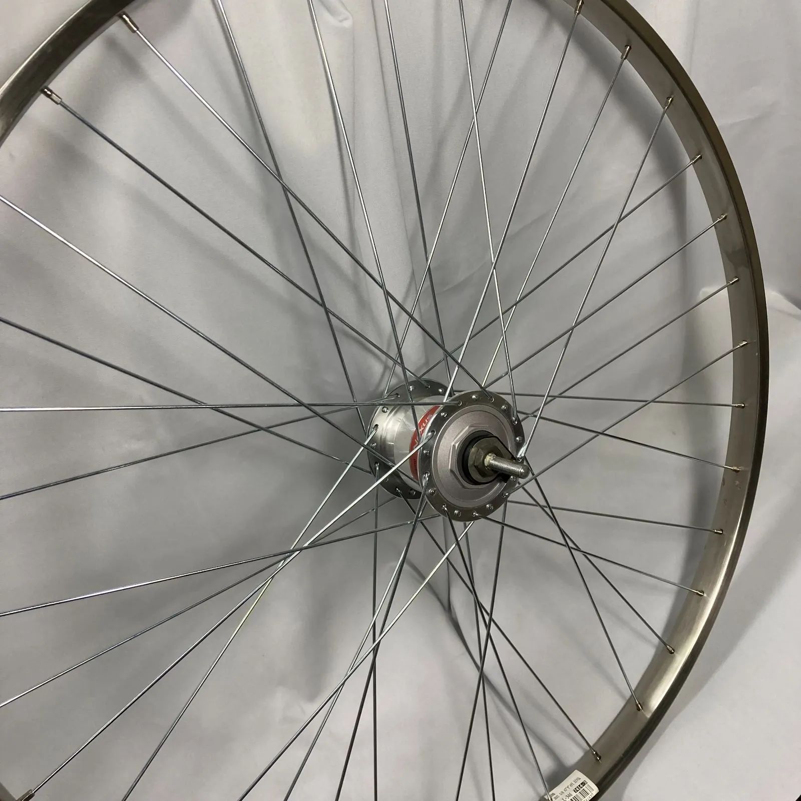 自転車 ホイール 前輪 26× 1 3/8 ハブダイナモ ステンレスリム