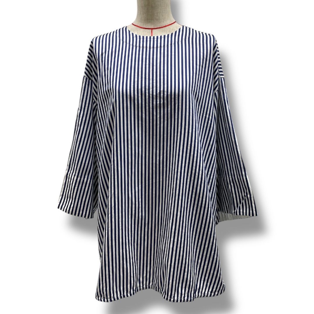 Curensology カレンソロジー ストライプ ギャザー ブラウス プル