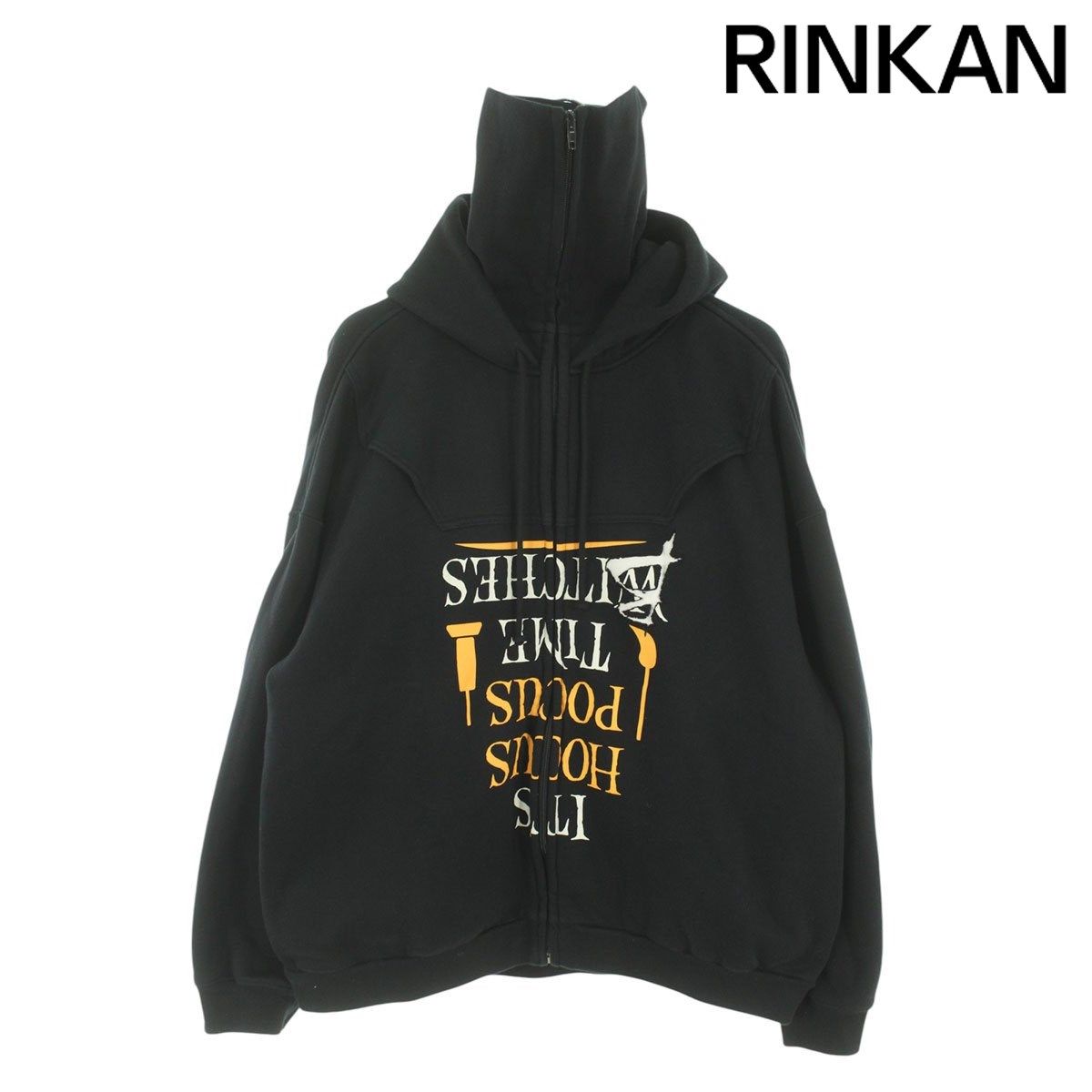 ヴェトモン  19AW  MAH20TR108 Hocus Pocus Upside-Down Zip-Up Hoodie アップサイドダウンパンプキンプリントジップアップパーカー メンズ L