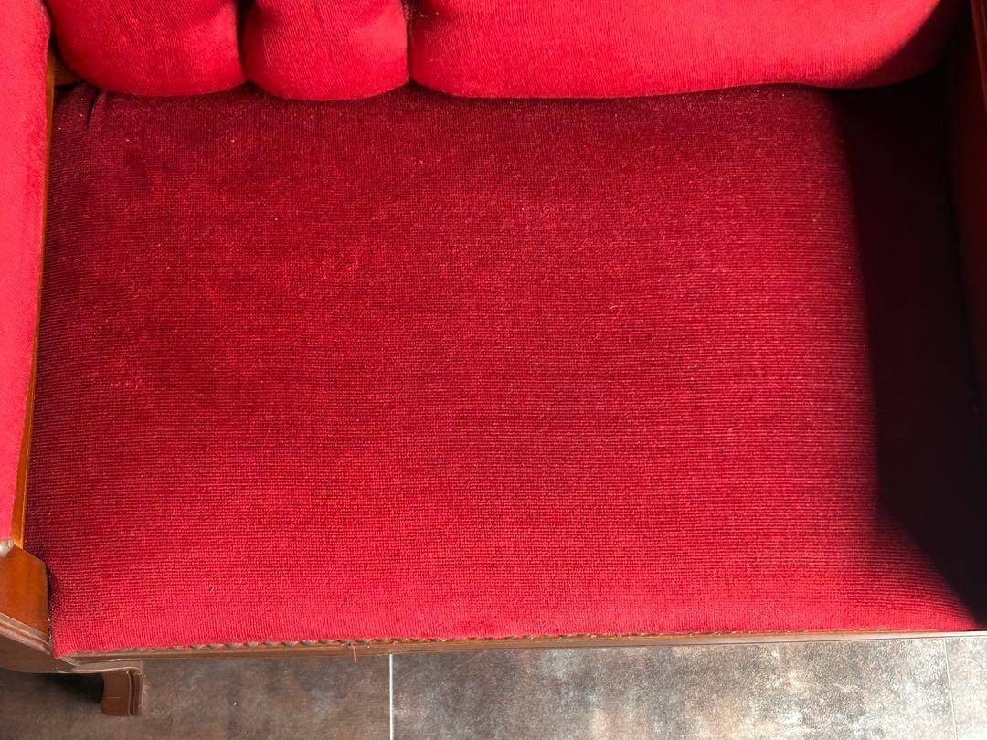 アンティーク　ビンテージ　クラシック　木彫　猫脚　レッド　テレフォンベンチ　GG アンティークビンテージクラシック木彫猫脚レッドテレフォンベンチGG