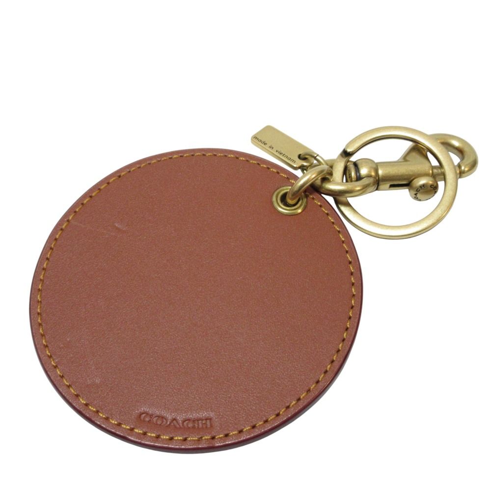 【美品】コーチ×キースへリング ベア チャーム レザー ブラウン×ピンク coach-key-l5_6.jpg