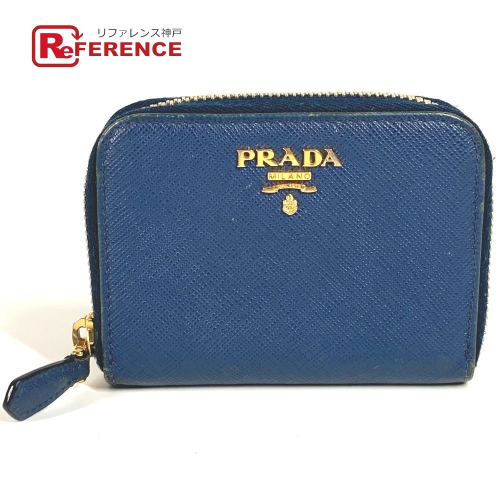 PRADA プラダ コインケース ロゴ 1MM268 サフィアーノレザ－ ブルー