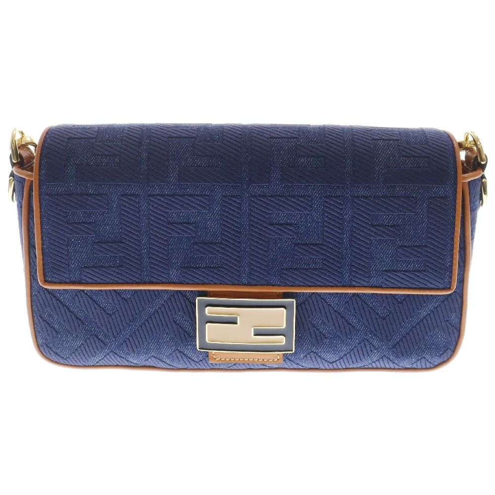 FENDI (フェンディ) ズッカ マンマバケット 2WAYバック ブルー  
