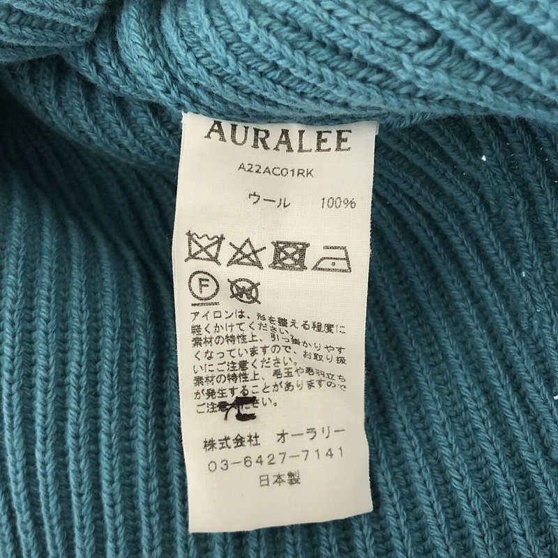 AURALEE / オーラリー | 2022AW | SUPER FINE WOOL RIB KNIT BIG CARDIGAN ウール リブニット  ビッグ カーディガン | 4 | ブルー | メンズ