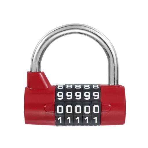 PATIKIL組み合わせロック5桁ジムロッカーロック亜鉛合金パスワードセーフティロックキーレススポーツロッカーフェンスツールボックスケース引き出し赤