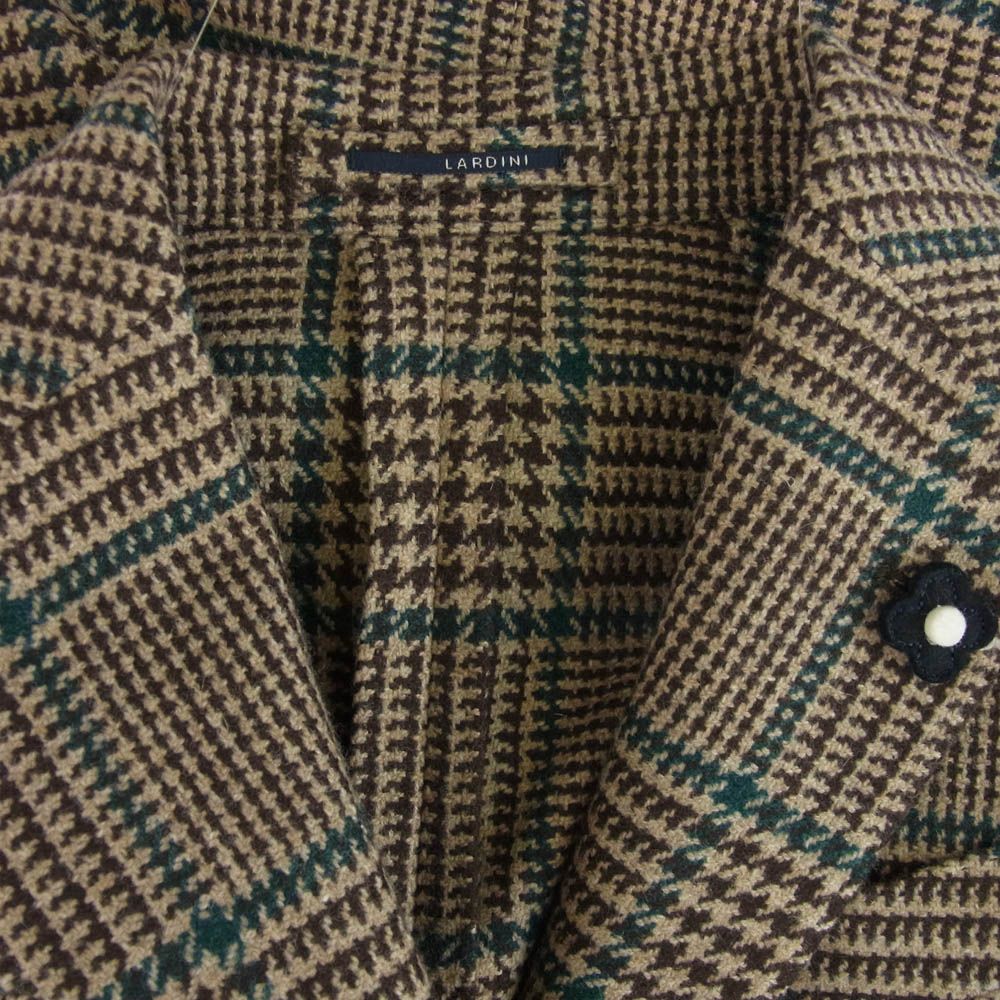 ④ラルディーニ　テーラードジャケット　42 ブートニエール付き LARDINI ラルディーニ イタリア製 ブートニエール付き チェック