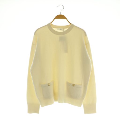 美品♪エブール クルーネックニット ゆったり アイボリー ru9 美品♪エブール クルーネックニット ゆったり アイボリー ru9