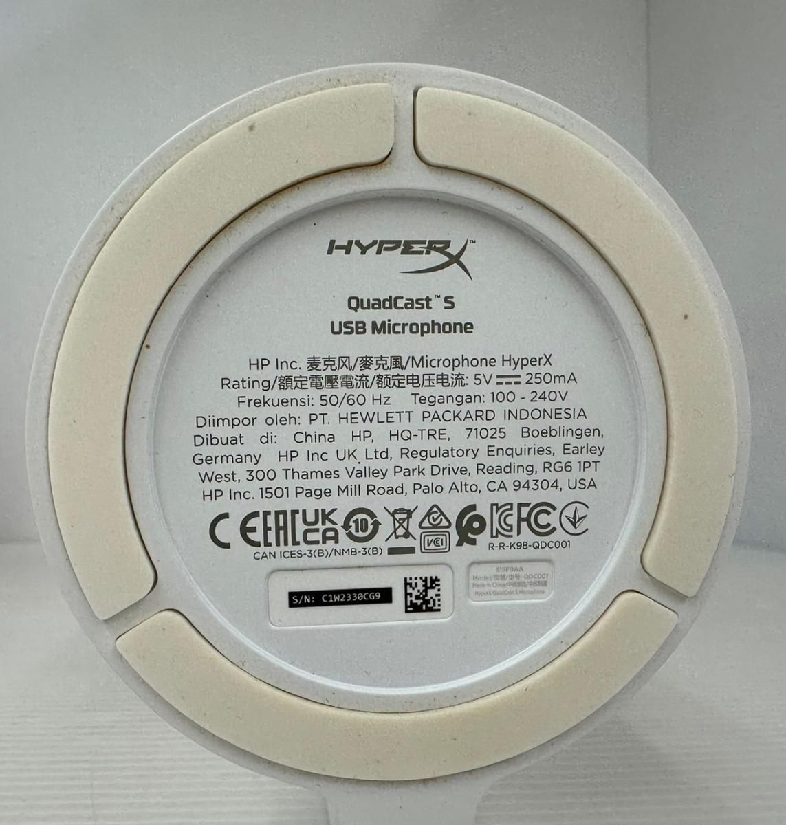 中古品】HYPERX QUADCAST S コンデンサーマイク White （2509123