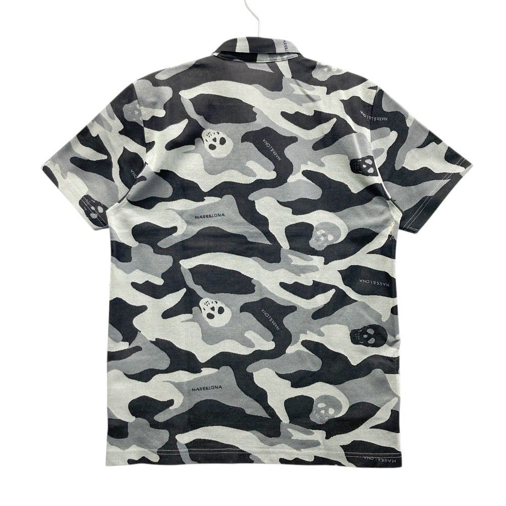 MARK&LONA マークアンドロナ 半袖ポロシャツ グレー系 M [240001153882]【中古】ゴルフウェア レディース サイズ：M MARK\u0026LONA マークアンドロナ 半袖ポロシャツ レッド系