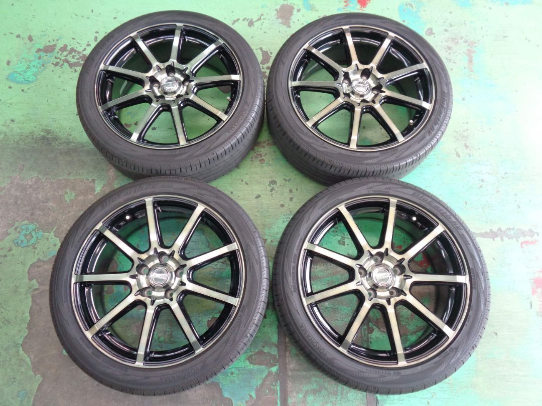 7J-18インチ 5H114.3 +43 GAB バージョンHR 215/45R18 ブルーアース RV03 中古 アルミ ホイール タイヤ 4本  90ノア ヴォクシーなどに♪ - メルカリ