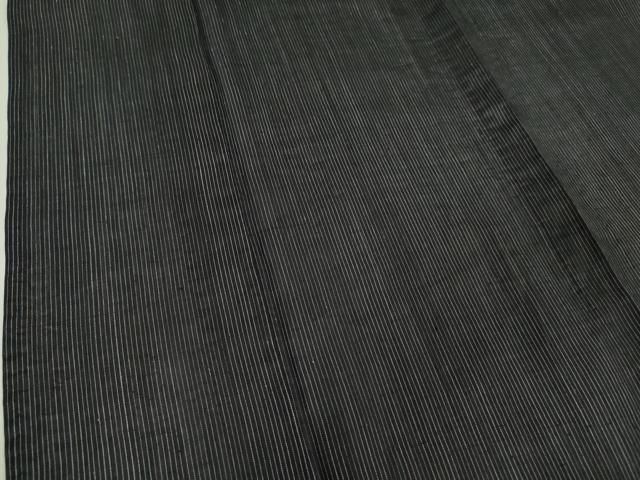 平和屋本店□極上 夏物 重要無形文化財 本場宮古上布 苧麻 縞 濃紺地