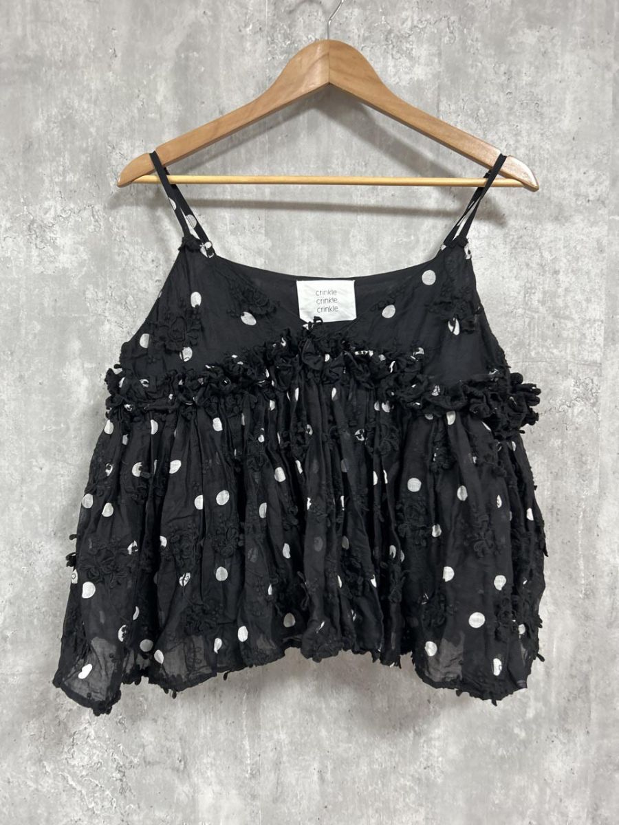 crinkle crinkle crinkle クリンクルクリンクルクリンクル ドット柄 キャミブラウス ブラウス シャツ sizeF|黒 ◆◎レディース