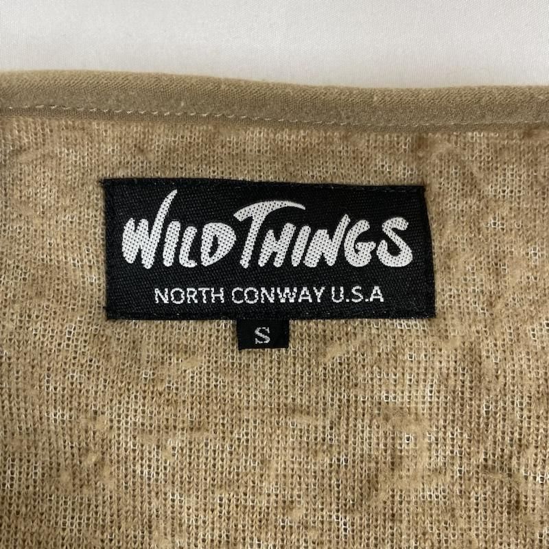 WILD THINGS ボア ノーカラー ジャケット ロングコート ボタン ロゴ 
