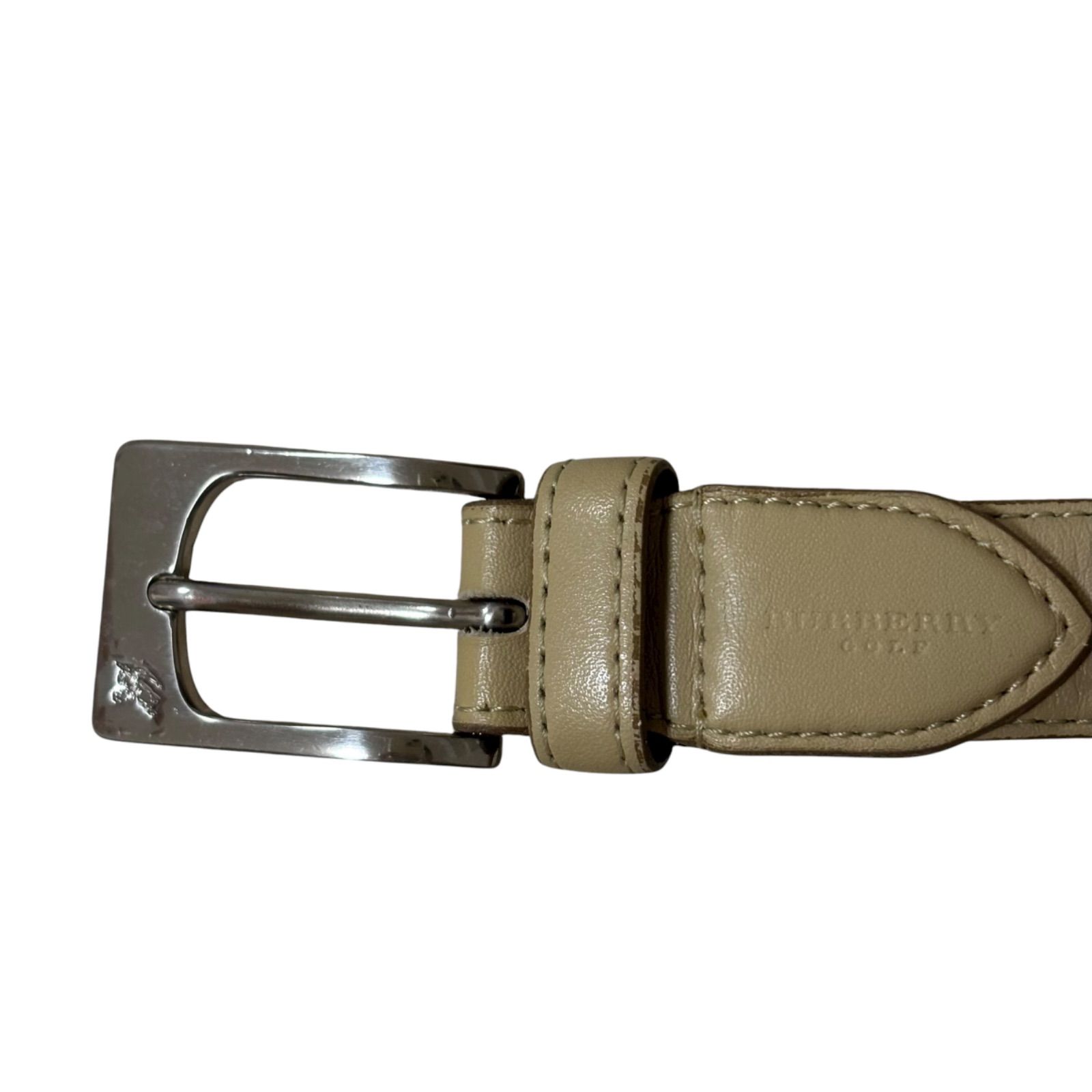 RE199 Burberry Golf バーバリー ゴルフ ベージュ レザーベルト メンズ