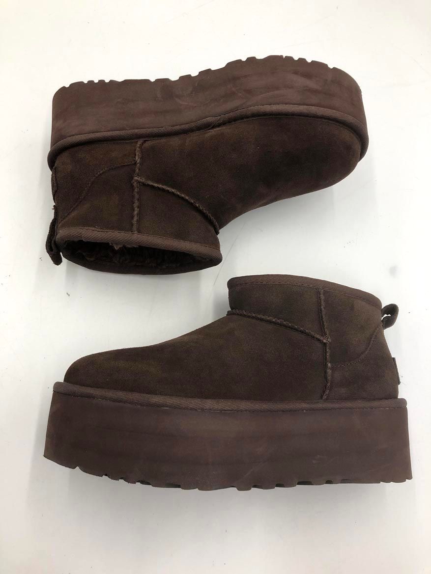 UGG Australia アグ オーストラリア 1135092 クラシック ウルトラ ミニ プラットフォーム ムートン ブーツ sizeUS 6 23cm 茶