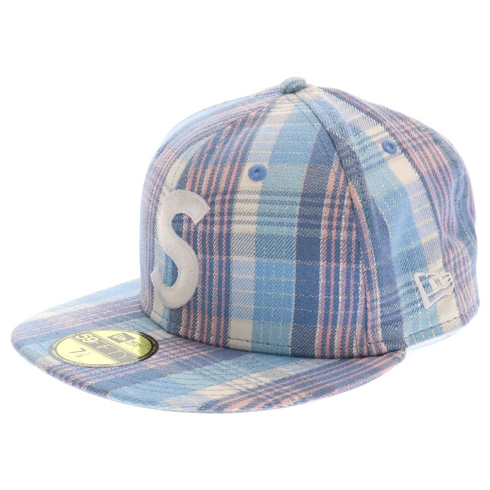 SUPREME (シュプリーム) 23SS ×NEW ERA Metallic Plaid S Logo シューエラ Sロゴ ベースボールキャップ 帽子 ブルー