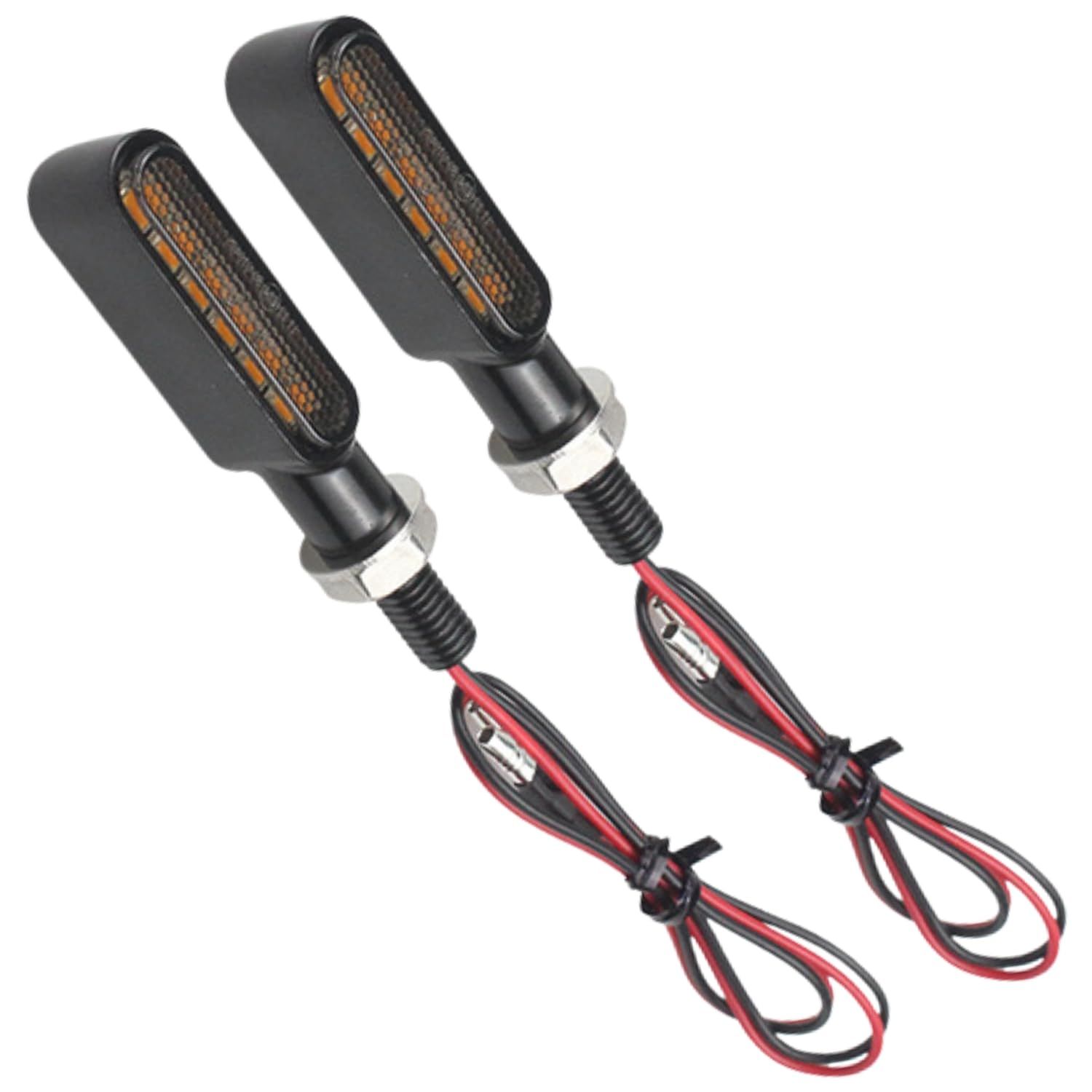 RYOTBASE バイク ウインカー LED ウィンカー オートバイ 小型 高視認 高輝度 安全 8M スモーク アンバー 汎用 12V 防水 原付 スクーター スポーツバイク フロント リア (6発×2個) [アンバー 6発×2個]