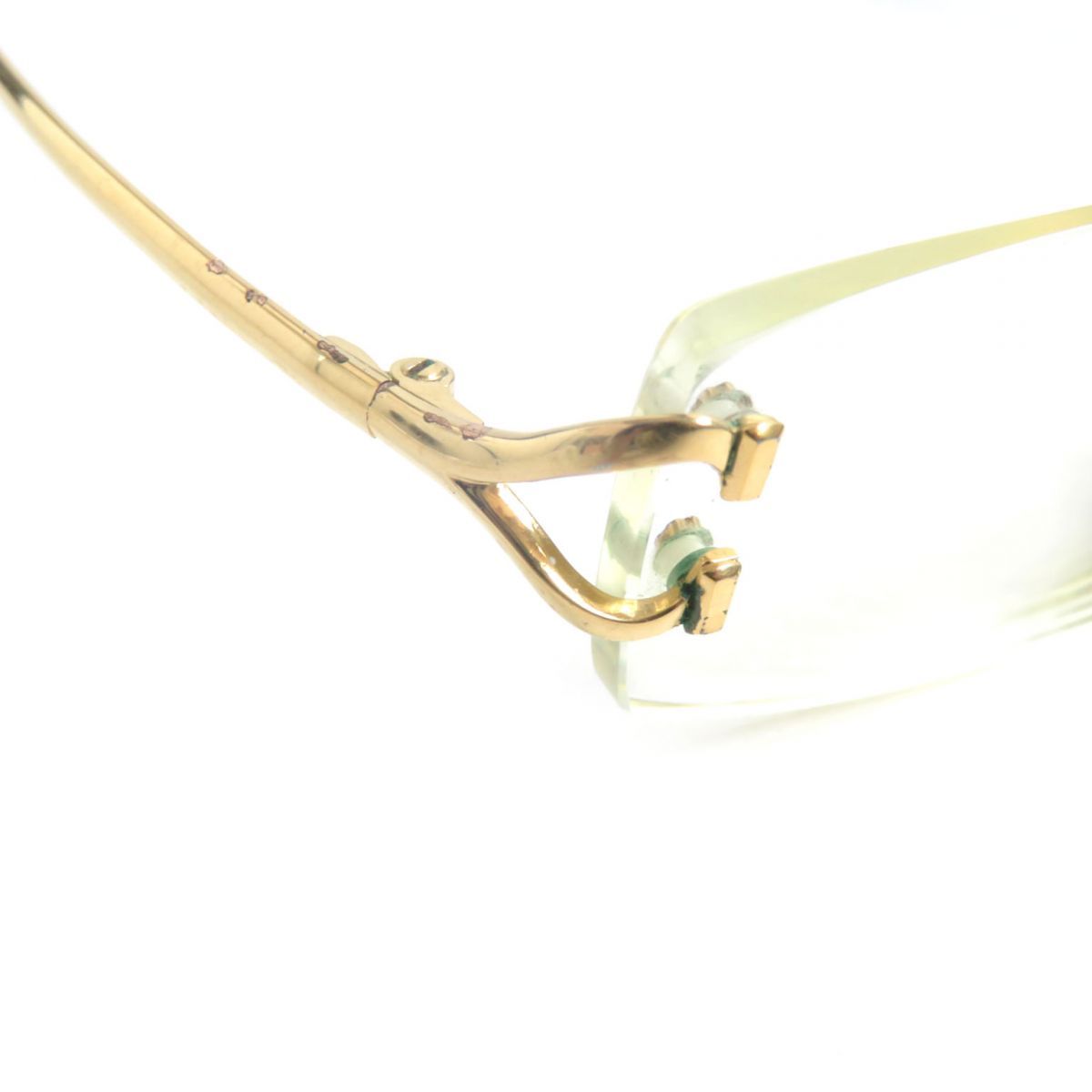 美品▼カルティエ ツーポイント サイドストーン・ロゴ金具 グラデーションレンズ サングラス シルバー ブラック □16 130 ケース付 仏製 未使用品 Cartier カルティエ パンテール パンサー