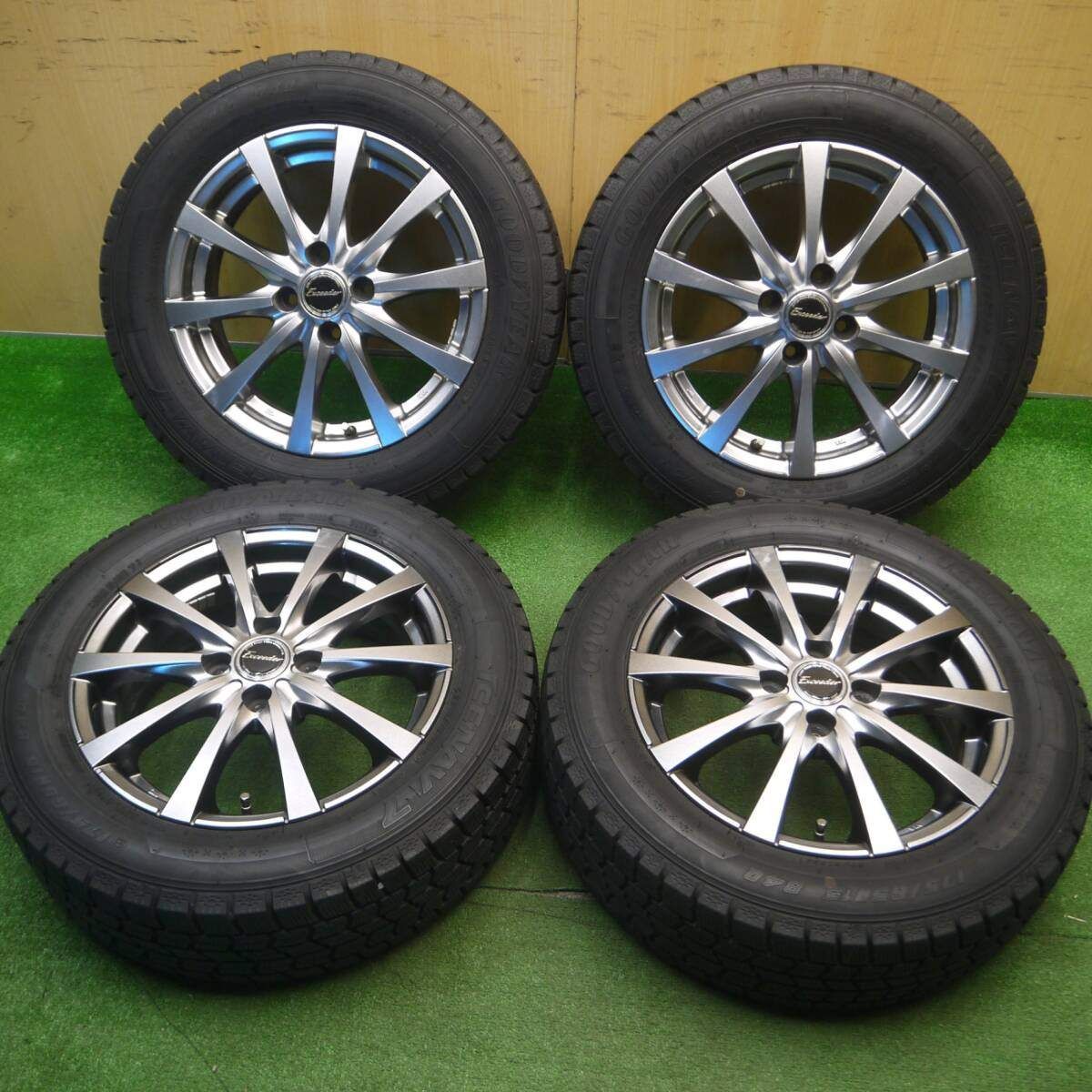 006● 残溝多い！ スタッドレスセット ! ユーロスピードCX 17×7.0 +48 5H 114.3 ダンロップ WM02 215/45R17 87Q オーリス、アクセラ等に 岡崎店ではBMW用中古タイヤホイールセット続々入荷!!カスタム系から