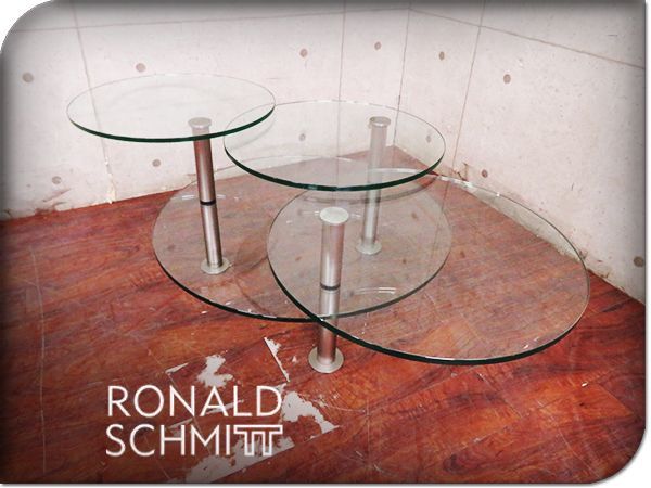 高級家具 定価30万 Ronald Schmitt 可動式 ガラステーブル リ 高級家具 定価30万 Ronald Schmitt 可動式 ガラステーブル リ