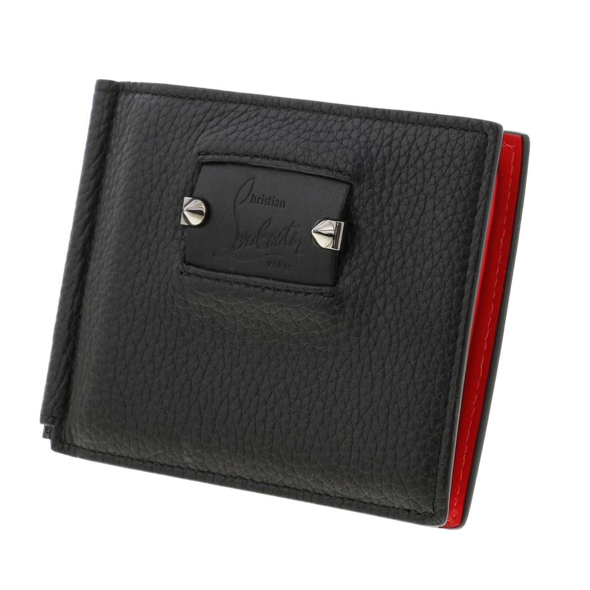 Christian Louboutin　ルブタン　マネークリップ　ロゴ　レザー 中古】 Christian Louboutin （クリスチャンルブタン） 二つ折り