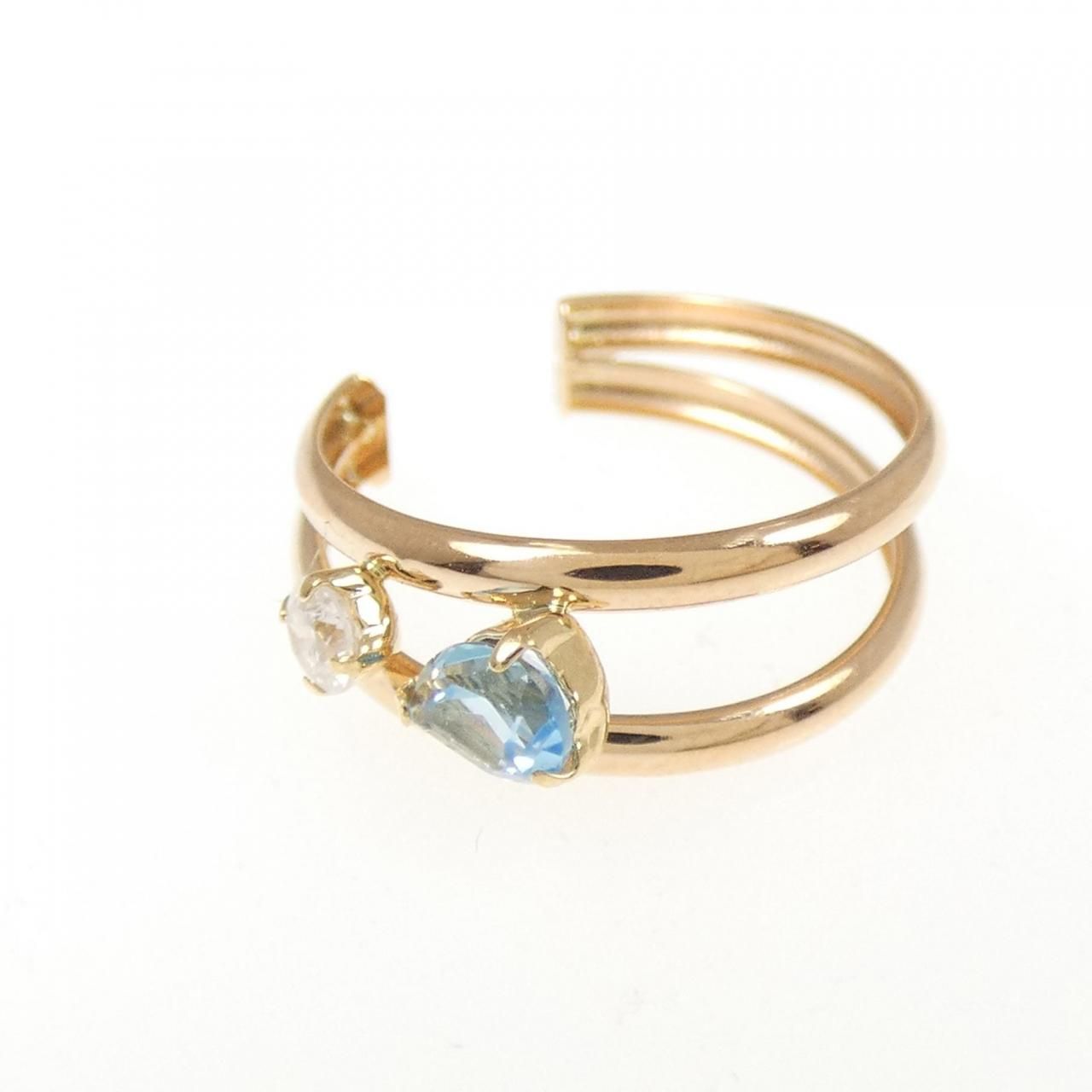 K18PG ブルートパーズ イヤーカフ 片耳