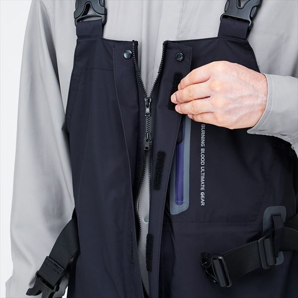 リバレイ レインウェア 7664 RBB タイドゲームサロペット ブラック L