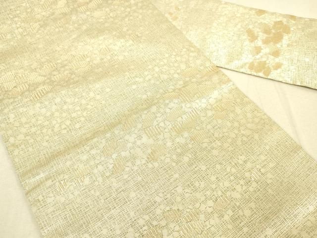 平和屋着物◎九寸名古屋帯 地紙文 金糸 正絹 逸品 未使用