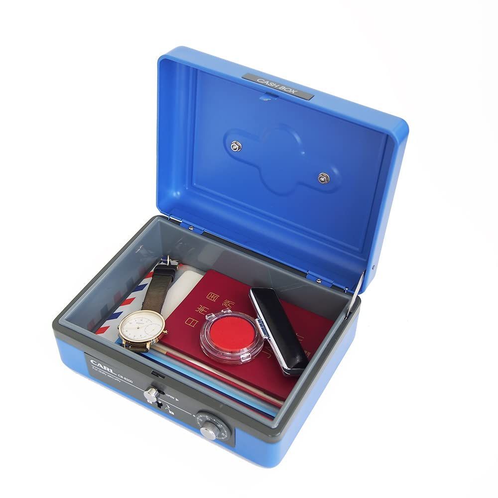 【中古】「非常に良い」カール事務器 手提げ金庫 キャッシュボックス A6 ブルー CB-8200-B カール事務器 手提げ金庫 小型 キャッシュボックス A6 ブルー CB-8200