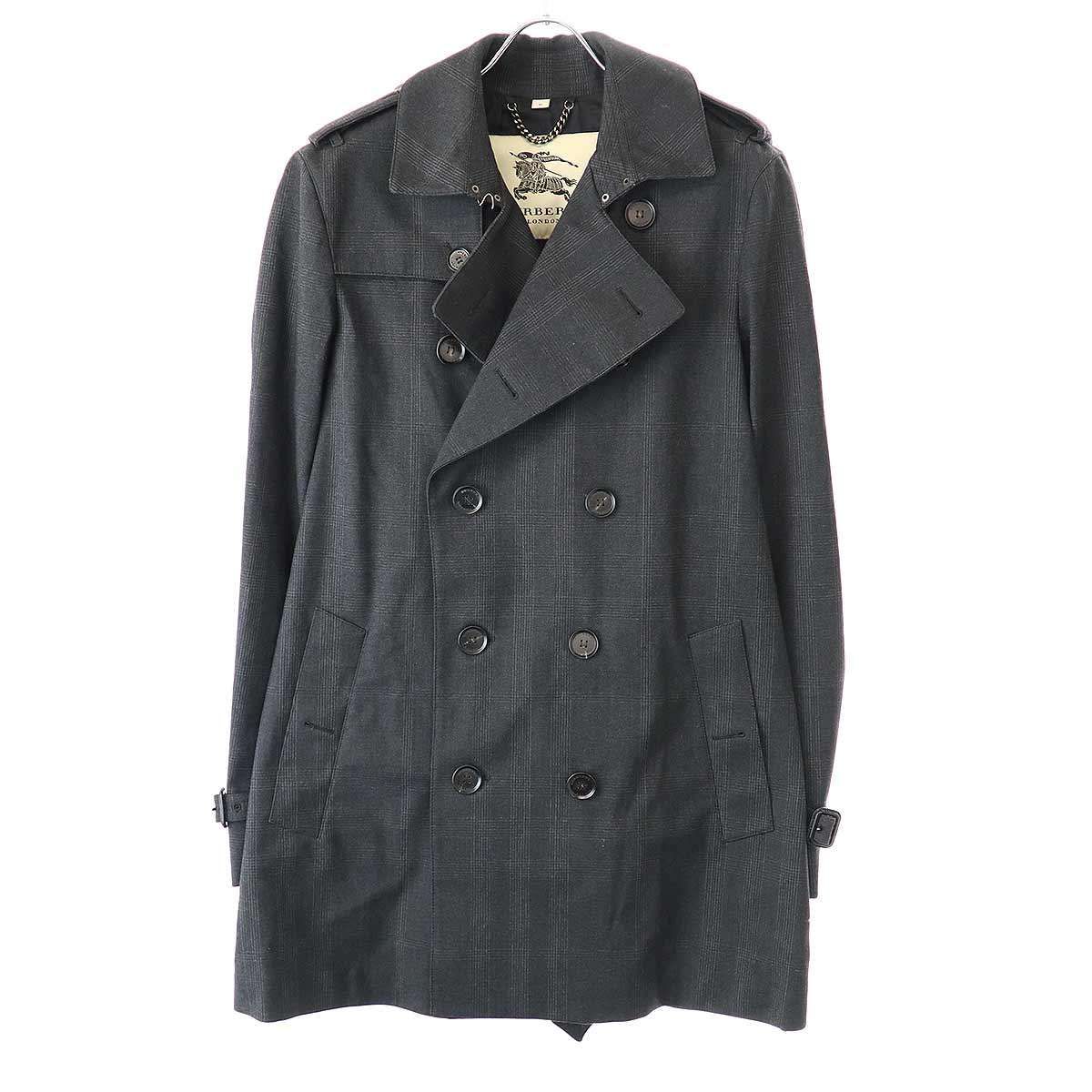 BURBERRY LONDON バーバリーロンドン チェック柄ポリエステルトレンチ 