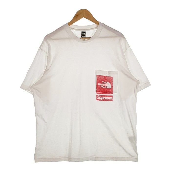 SUPREME シュプリーム 23SS×THE NORTH FACE Printed Pocket Tee ザノースフェイス プリント ポケット半袖Tシャツ ホワイト NT02309I