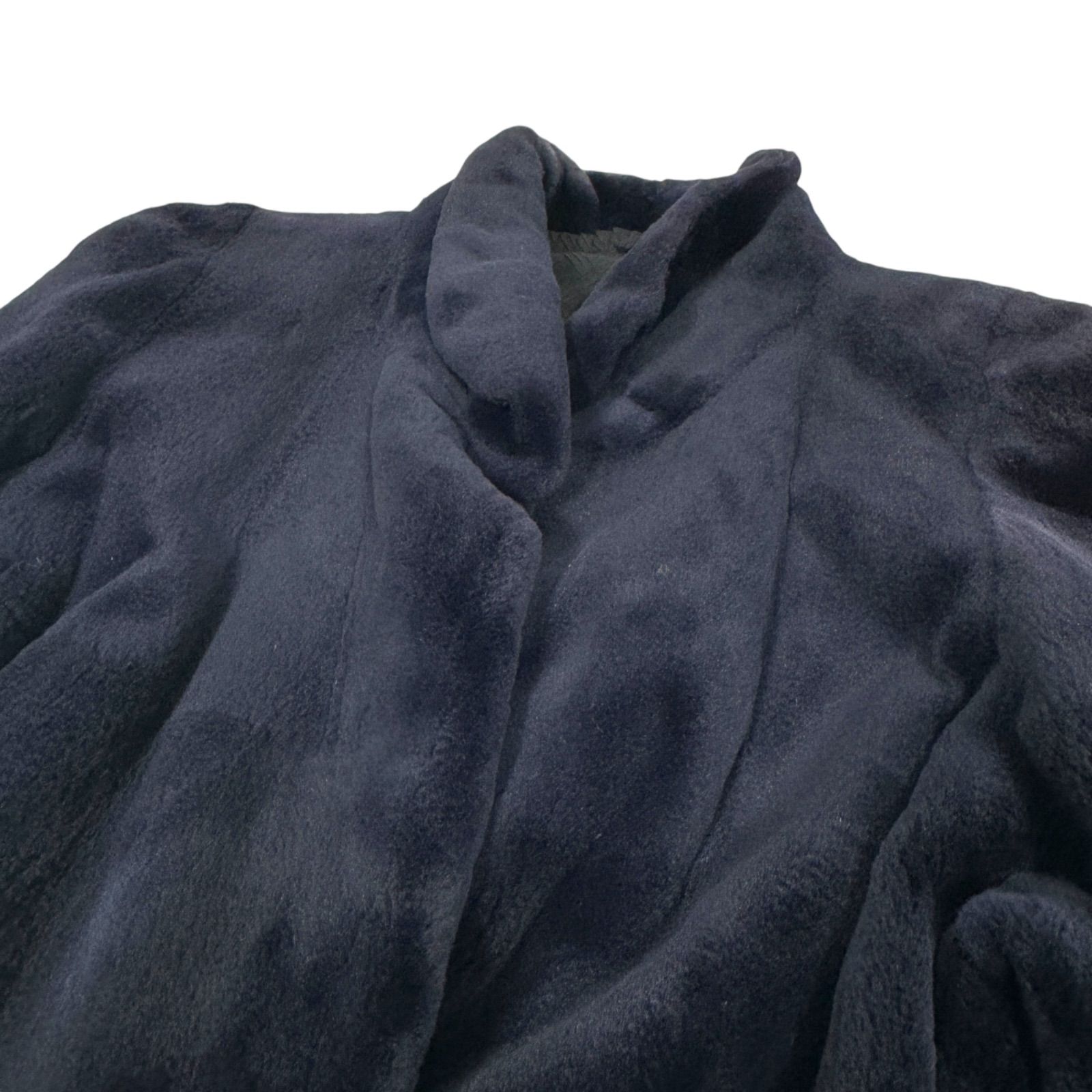 美品 最高級 シェアードミンク MINK 毛皮 コート 紺色 ネイビー