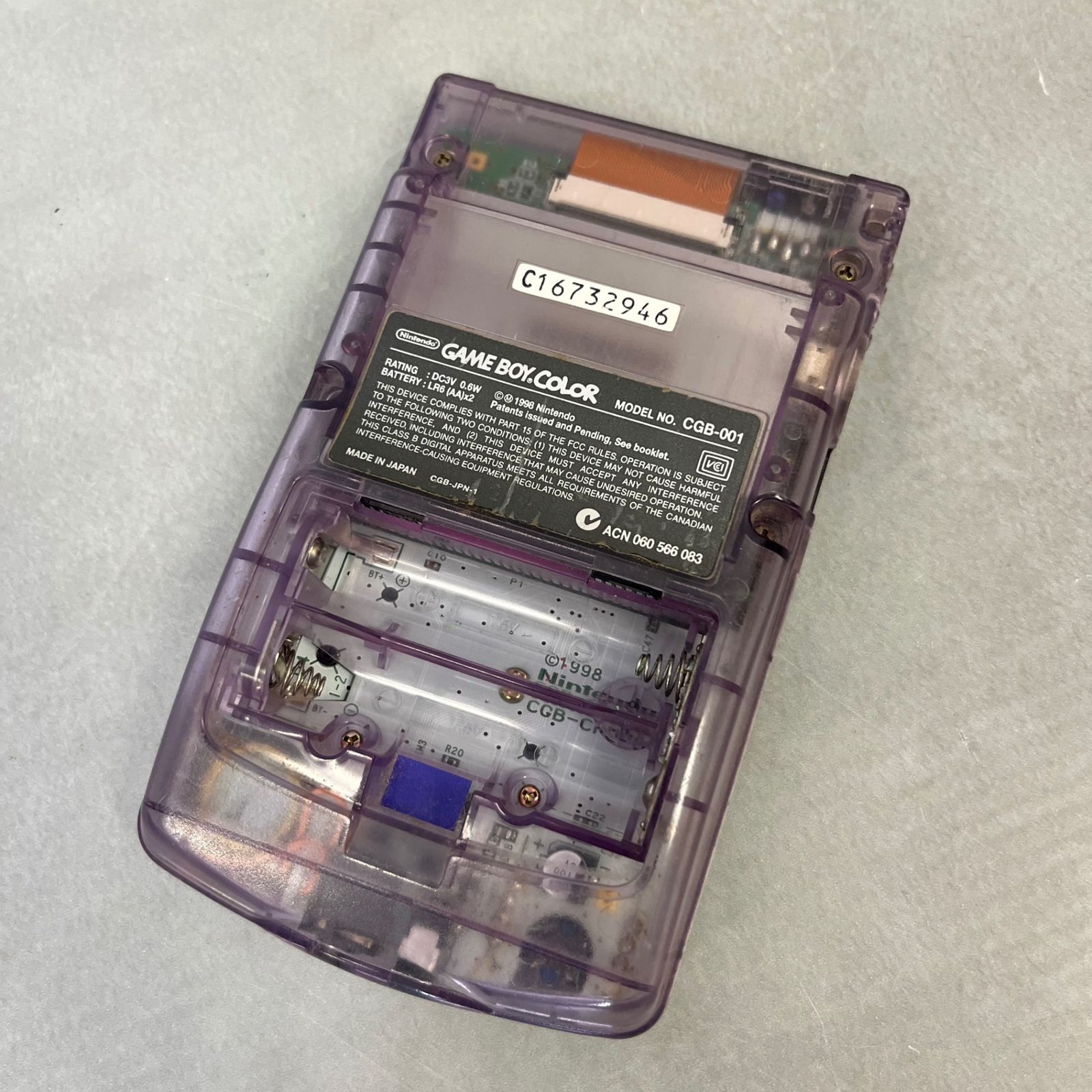 NintendoゲームボーイCOLOR本体、クリア、ジャンク品 ジャンク品
