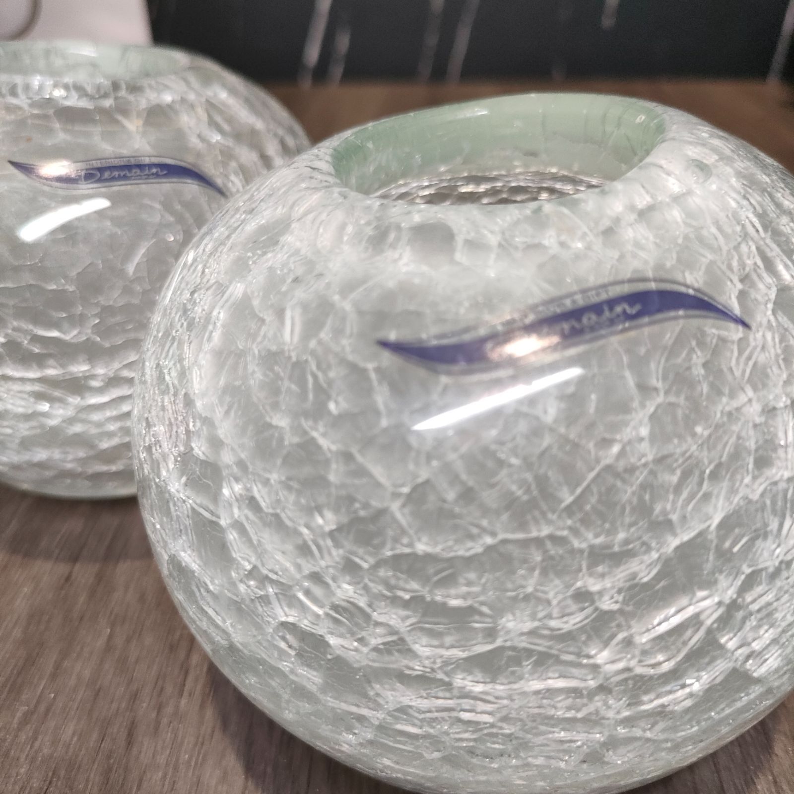 10 ドマン Demain イタリア製 花器 2個セット 花瓶 フラワーベース インテリア ビンテージ クラッシック 貫入り レトロ ヒビ模様 インテリア 小物 雑貨 小物入れ 丸 フラワーアレジメント 華道 リビング 置物