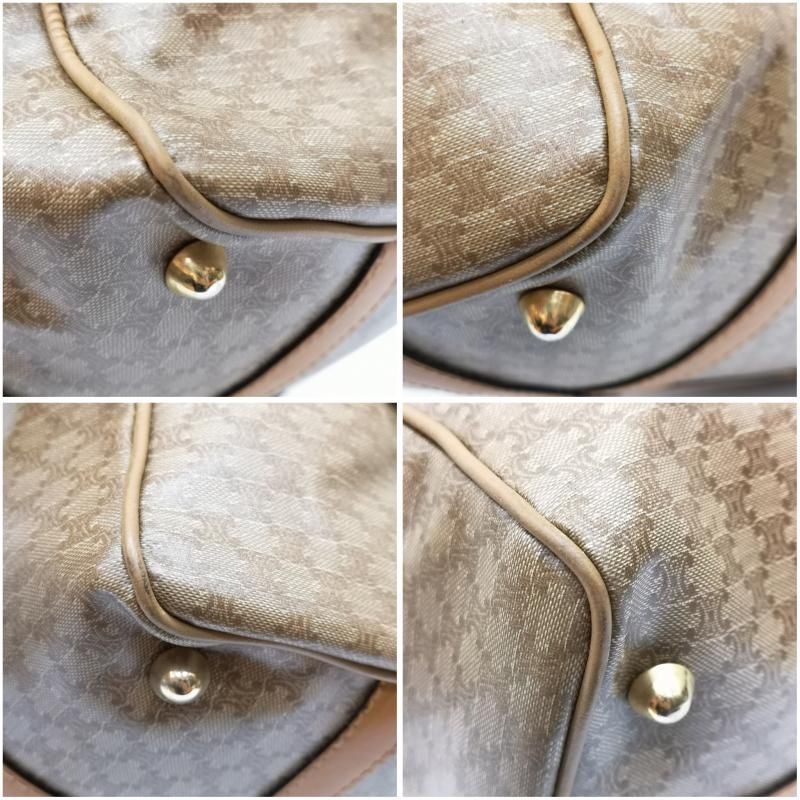 セリーヌ マカダム柄 トリオンフロゴ 南京錠 ボストンバッグ ベージュ CELINE/セリーヌ】ベージュマカダム トリオンフ ハンドバッグ