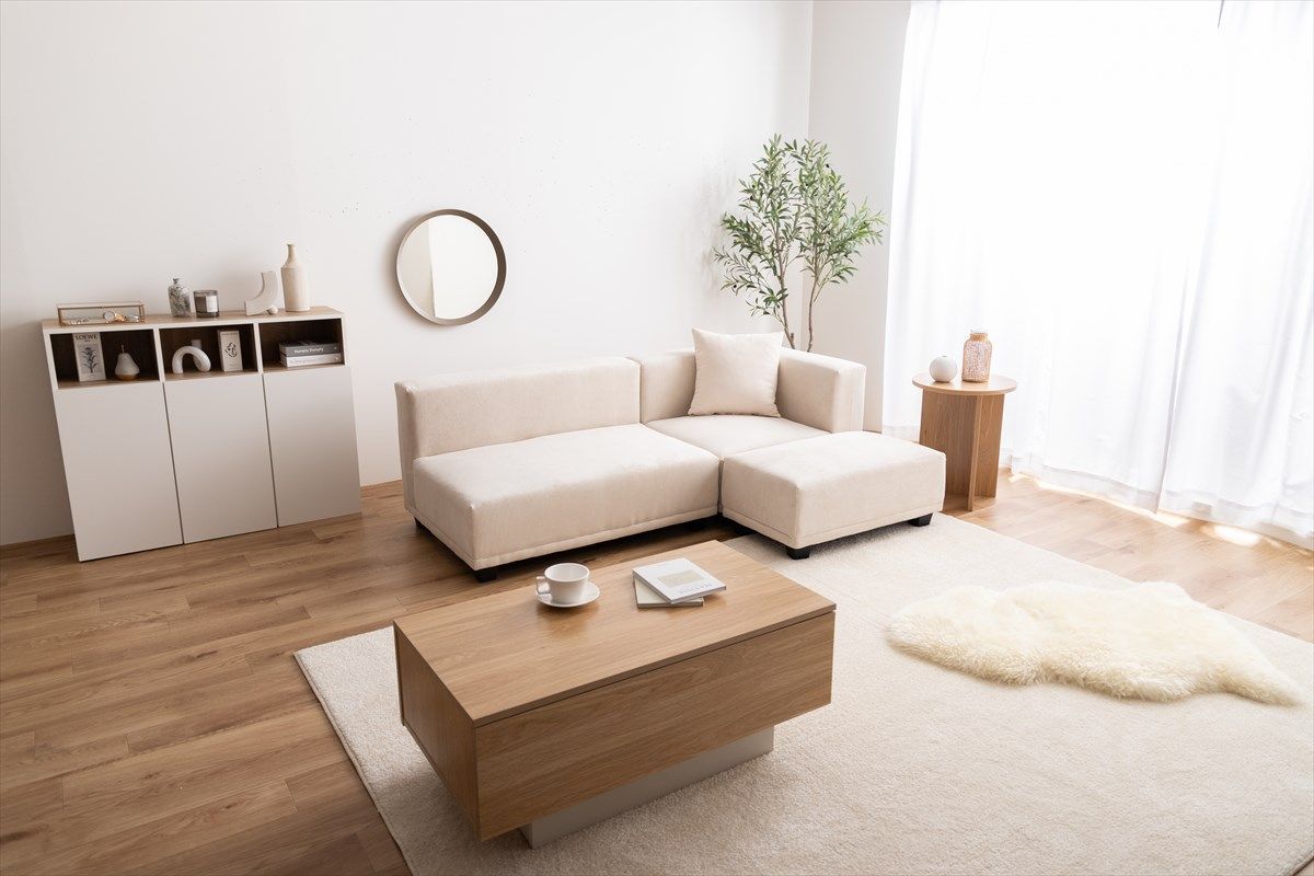 unico TREL(トレル) カバーリングソファ 3シーター オットマンセット