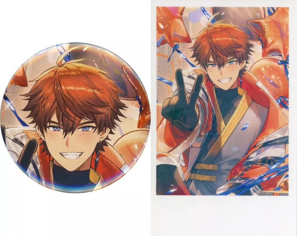 中古】グッズセット 北見遊征 缶バッジ＆チェキ風カード 「バーチャル